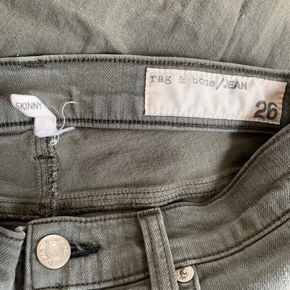 Rag & Bone Womens Size 26 Green Skinny Stretch Mid Rise Jeans - Picture 4 of 6
